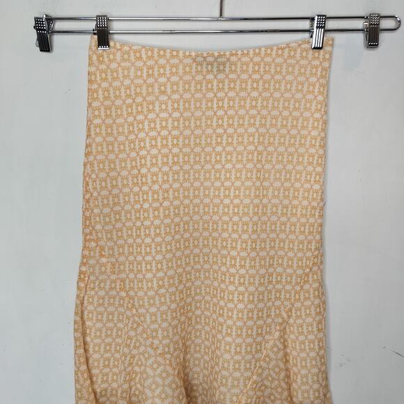 Express Silk Chiffon Floral Skirt Pull On Flounce Flowy Peach - Picture 2 of 9